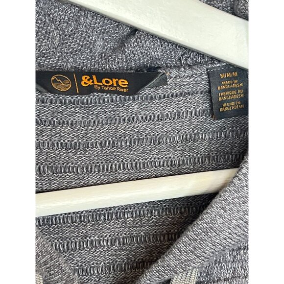 Lore Tahoe Rivers Men’s Knit Zip Hoodie Sweater Gray Medium Fall Cozy Casual - Picture 7 of 15